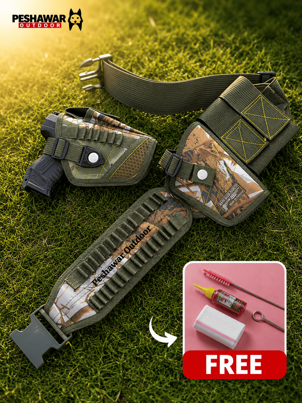 Parachute 3 in 1 Tactical Deal – Universal Pstl Belt +  Pouch + Free Cleaning Kit