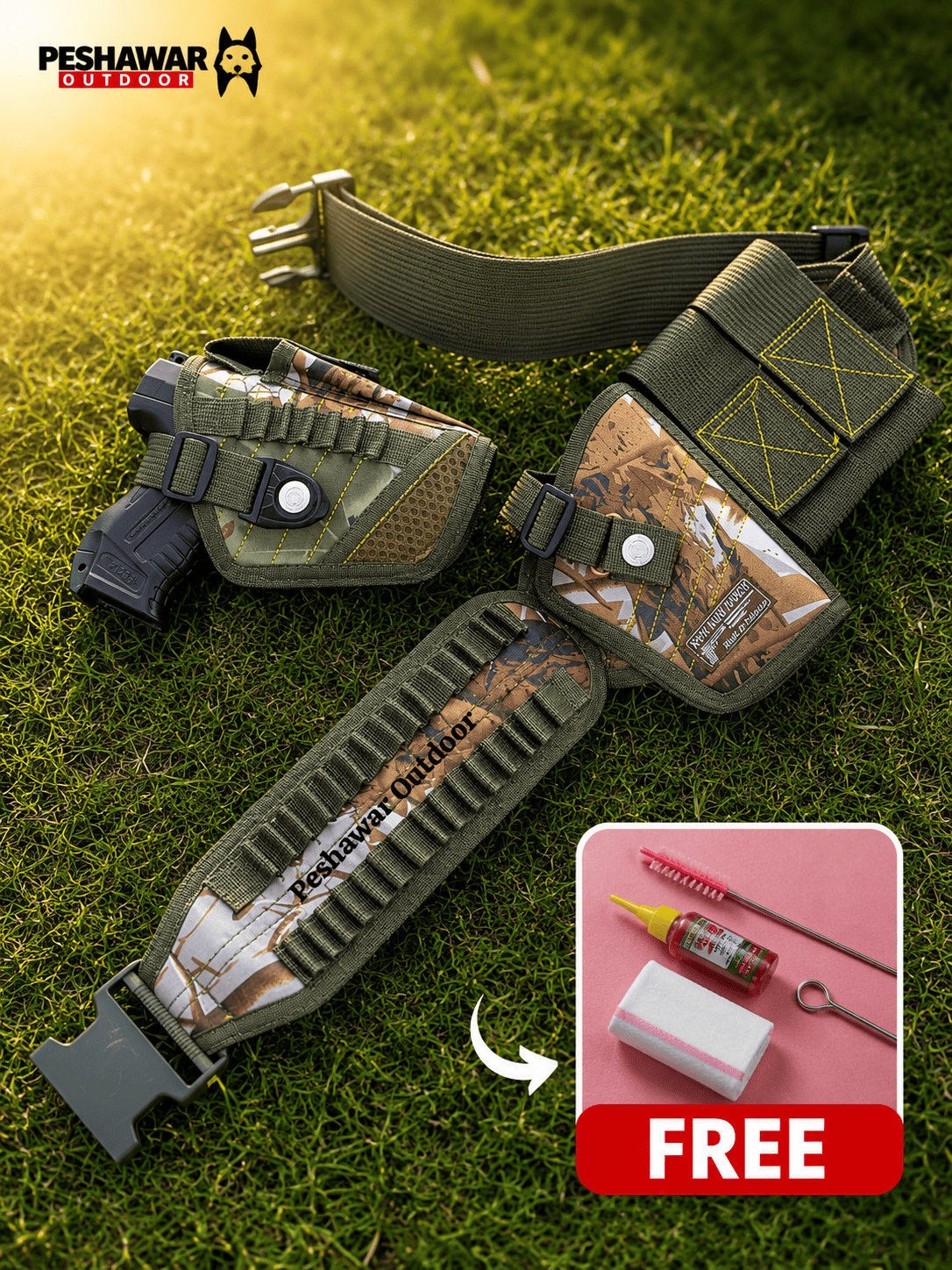 Parachute 3 in 1 Tactical Deal – Universal Pstl Belt +  Pouch + Free Cleaning Kit