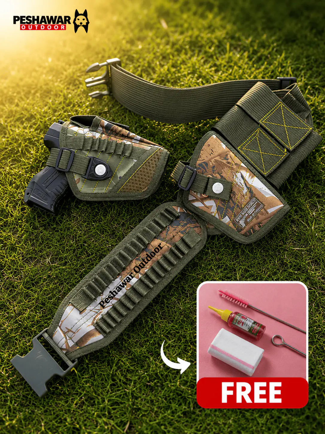 Parachute 3 in 1 Tactical Deal – Universal Pstl Belt +  Pouch + Free Cleaning Kit