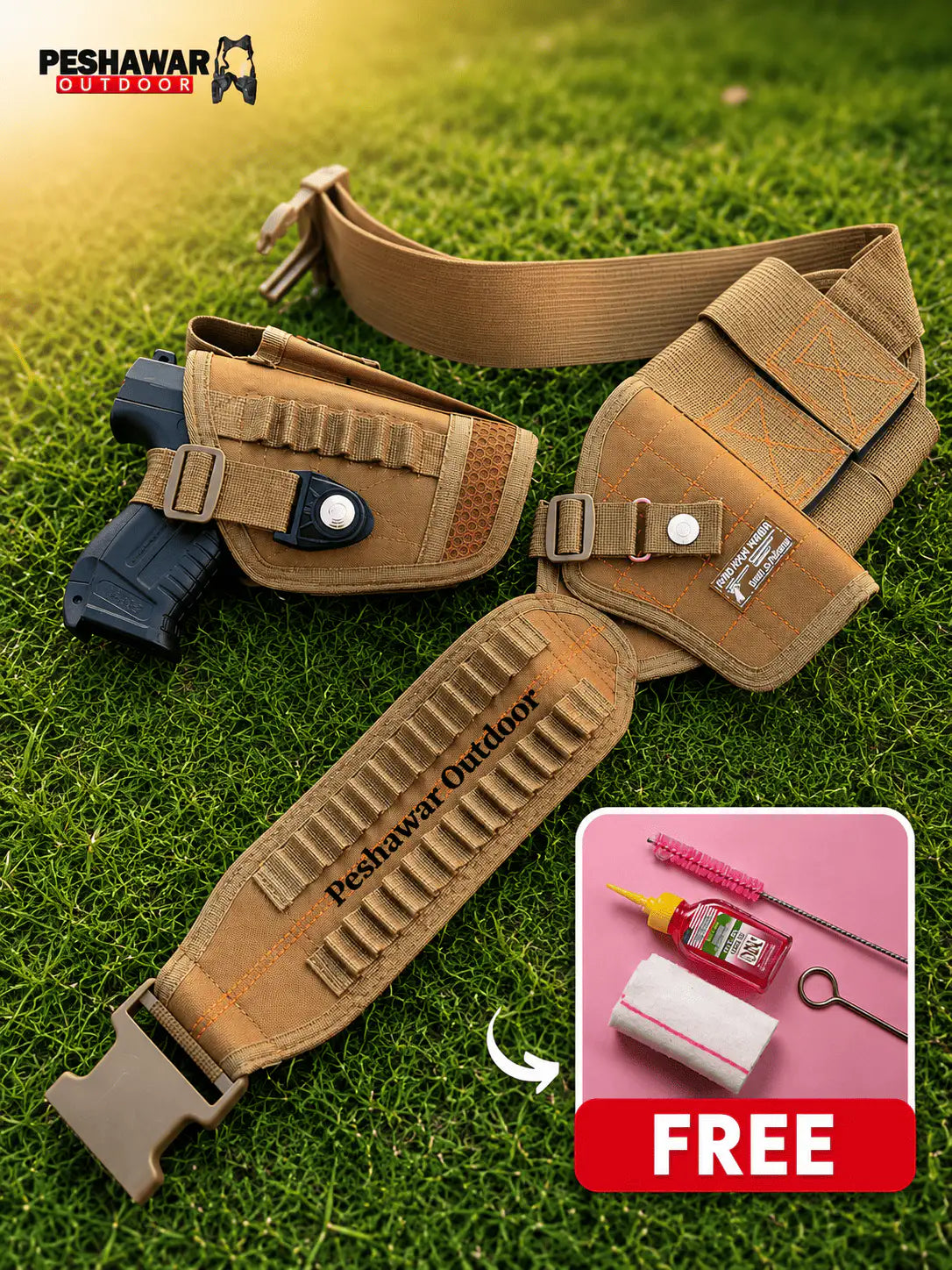 Parachute 3 in 1 Tactical Deal – Universal Pstl Belt +  Pouch + Free Cleaning Kit