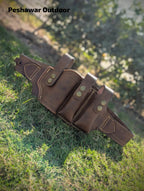 Handmade Leather Belly Belt Holster | Holds 1 Pstl + 2 Mags & 10 Bullets