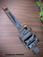 Handmade Leather Belly Belt Holster | Holds 1 Pstl + 2 Mags & 10 Bullets