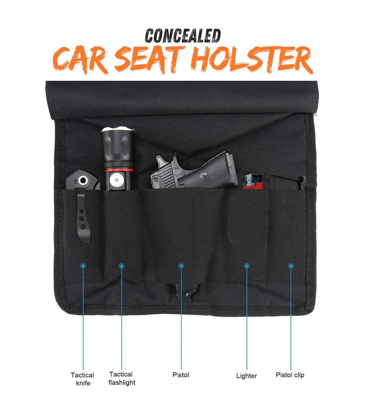 Universal Car & Office Chair Pstol Holster + FREE Cleaning Kit