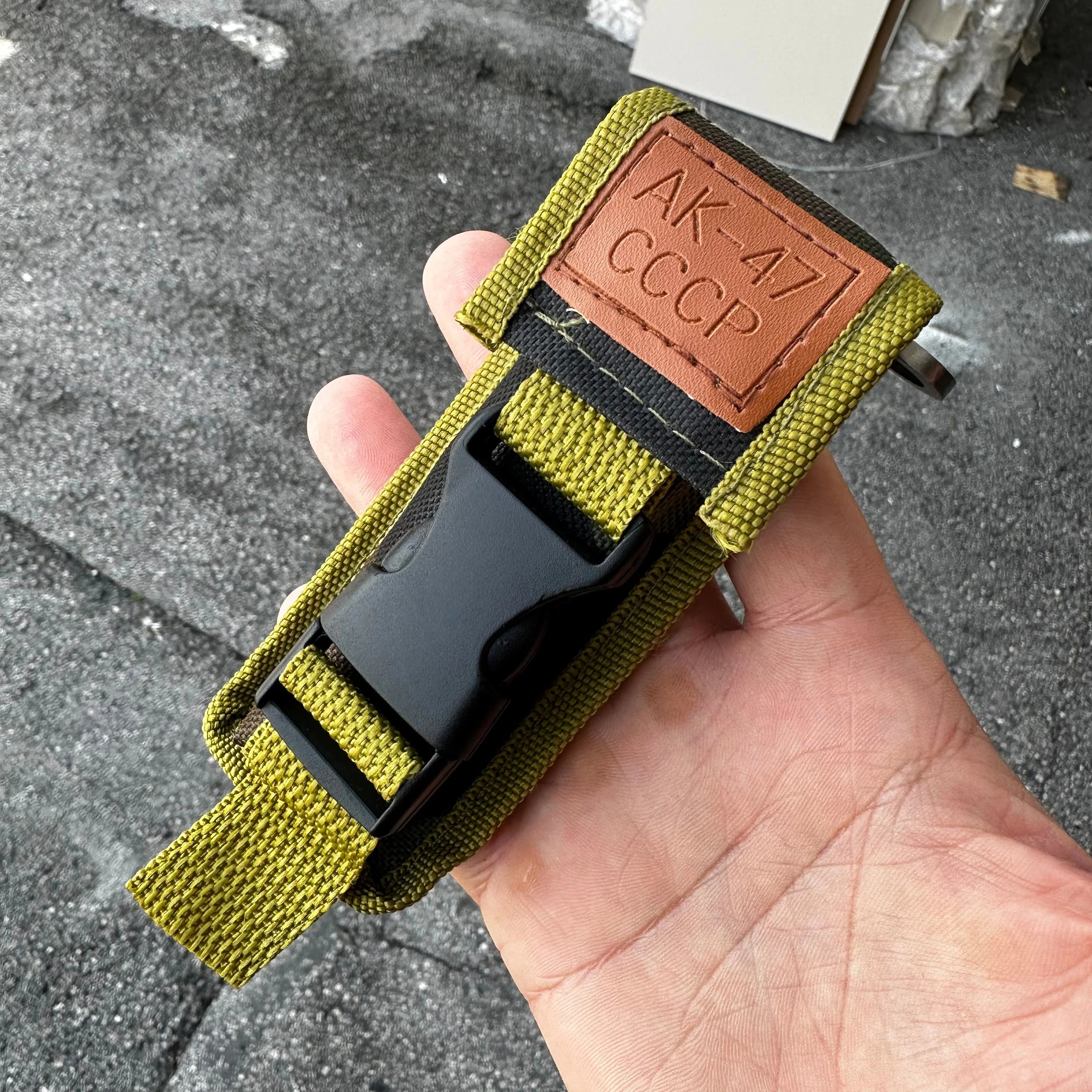 AK-47 Style Drop Point Automatic Pocket Knife with Wood Handle