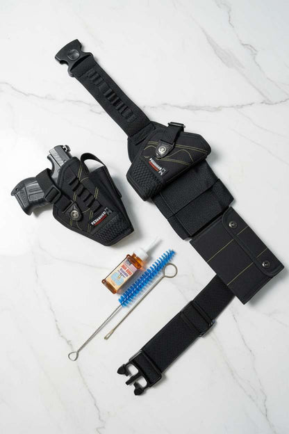 Premium Elastic Tactical Belt Set – Pouch with Magz, Detachable Pocket & Cleaning Kit