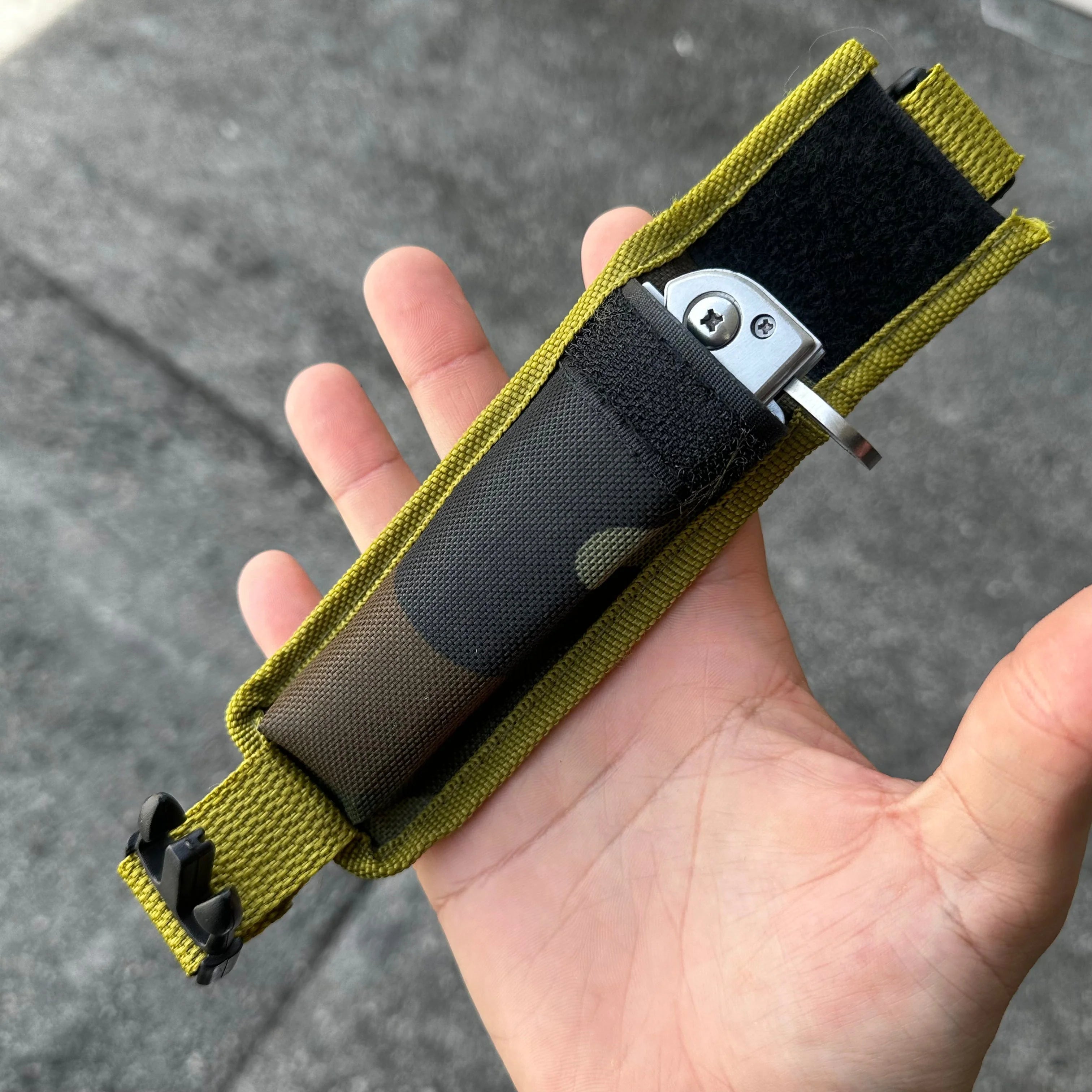 AK-47 Style Drop Point Automatic Pocket Knife with Wood Handle