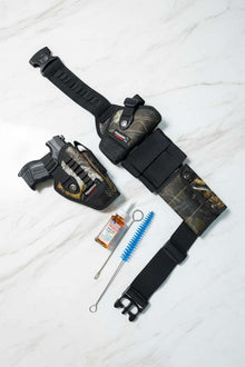 Premium Elastic Tactical Belt Set – Pouch with Magz, Detachable Pocket & Cleaning Kit