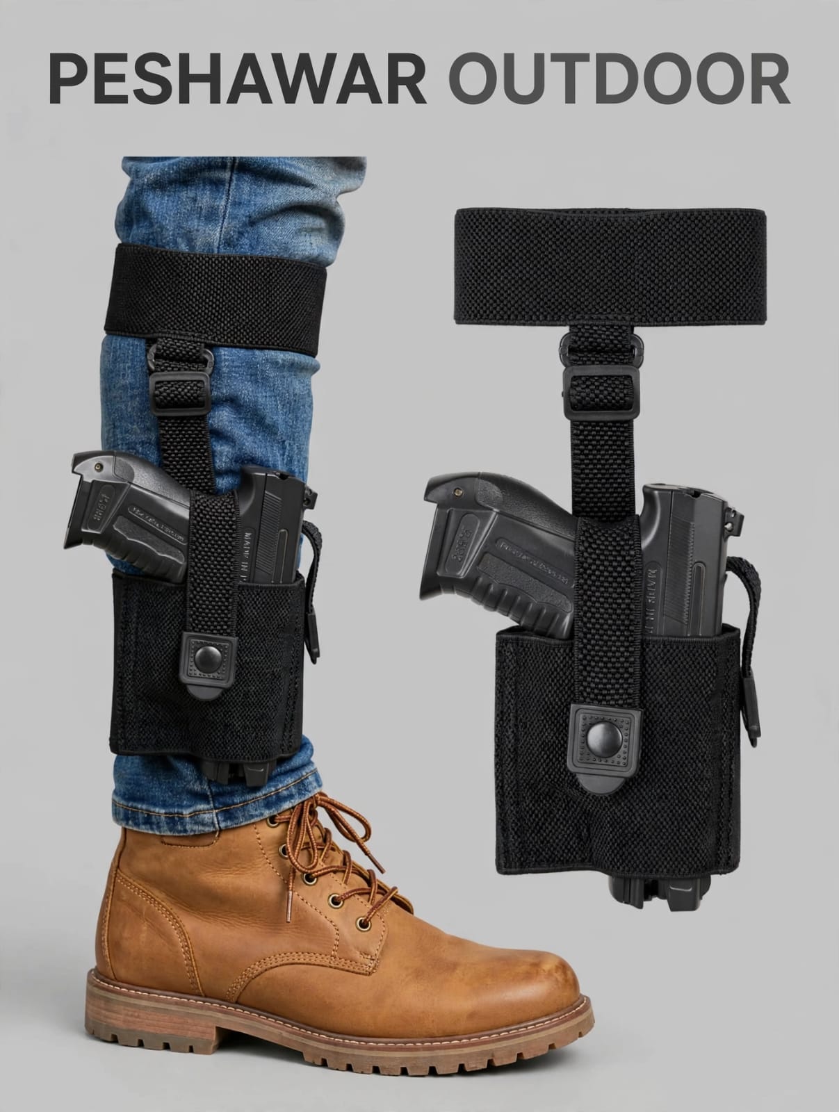 Elastic Ankle Holster with Mag Pouch | Lightweight Concealed Carry