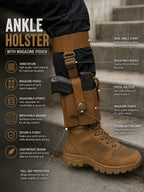 Elastic Ankle Holster with Mag Pouch | Lightweight Concealed Carry