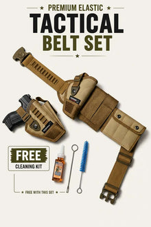 Premium Elastic Tactical Belt Set – Pouch with Magz, Detachable Pocket & Cleaning Kit